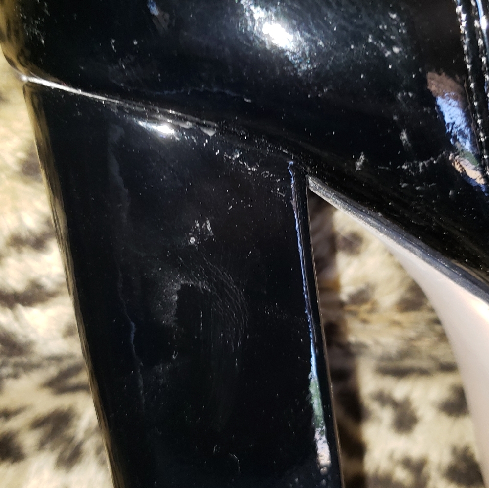 BAMBOO BLACK PATENT PLATFORM BOOTS DOLLS KILL GOTH PUNK GLAM 8 - Picture 6 of 6